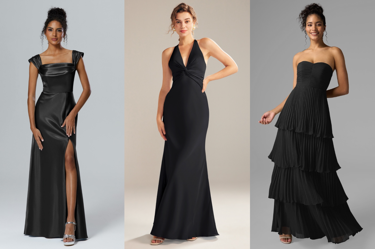 white top and black dress Fusion Midi Dress, – Charcoal Threads Black See Through Gown dress sites Color:Clover
